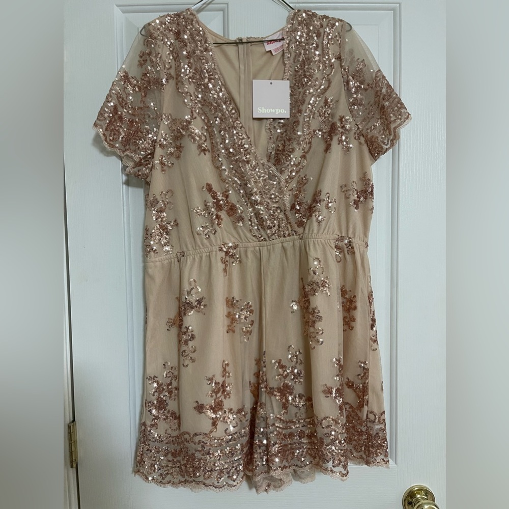 Rose gold sequin romper/playsuit